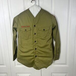 VTG Boy Scouts Shirt Men's Sz S 1970's Button B.S.O.A. Patches